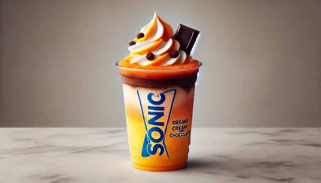 Sonic Orange Cream Slush with chocolate