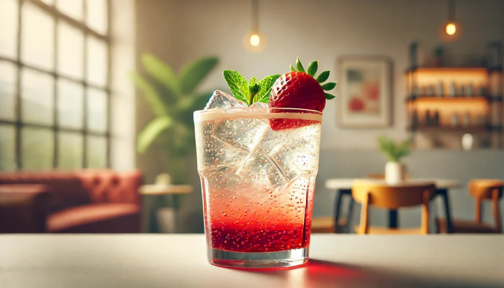 Strawberry Vanilla Sprite chilled glass