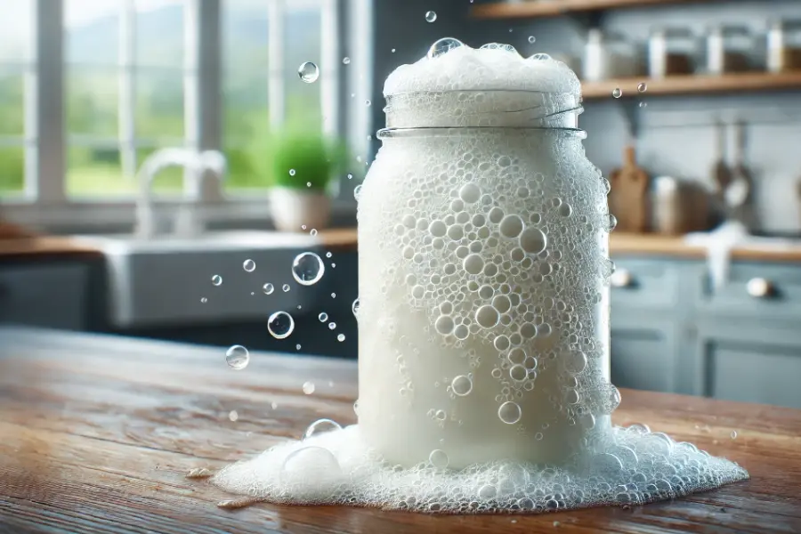 Excessive Fizzing or Bubbles is a sign of expired kefir