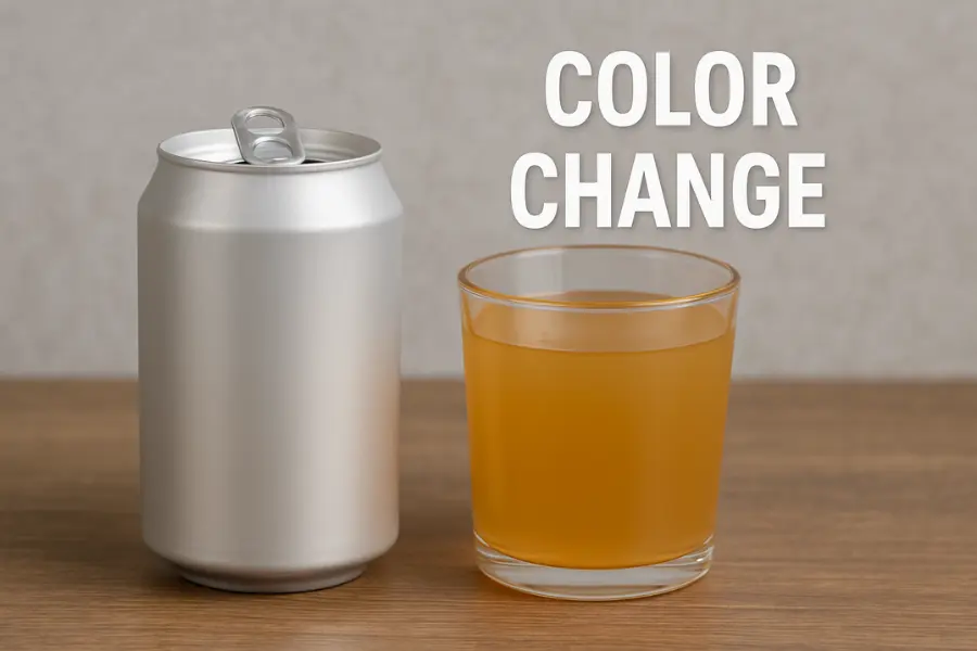 color change means soft drink has gone bad